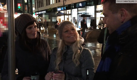 Mature man harshly smacks a couple of German Chicks in his a...